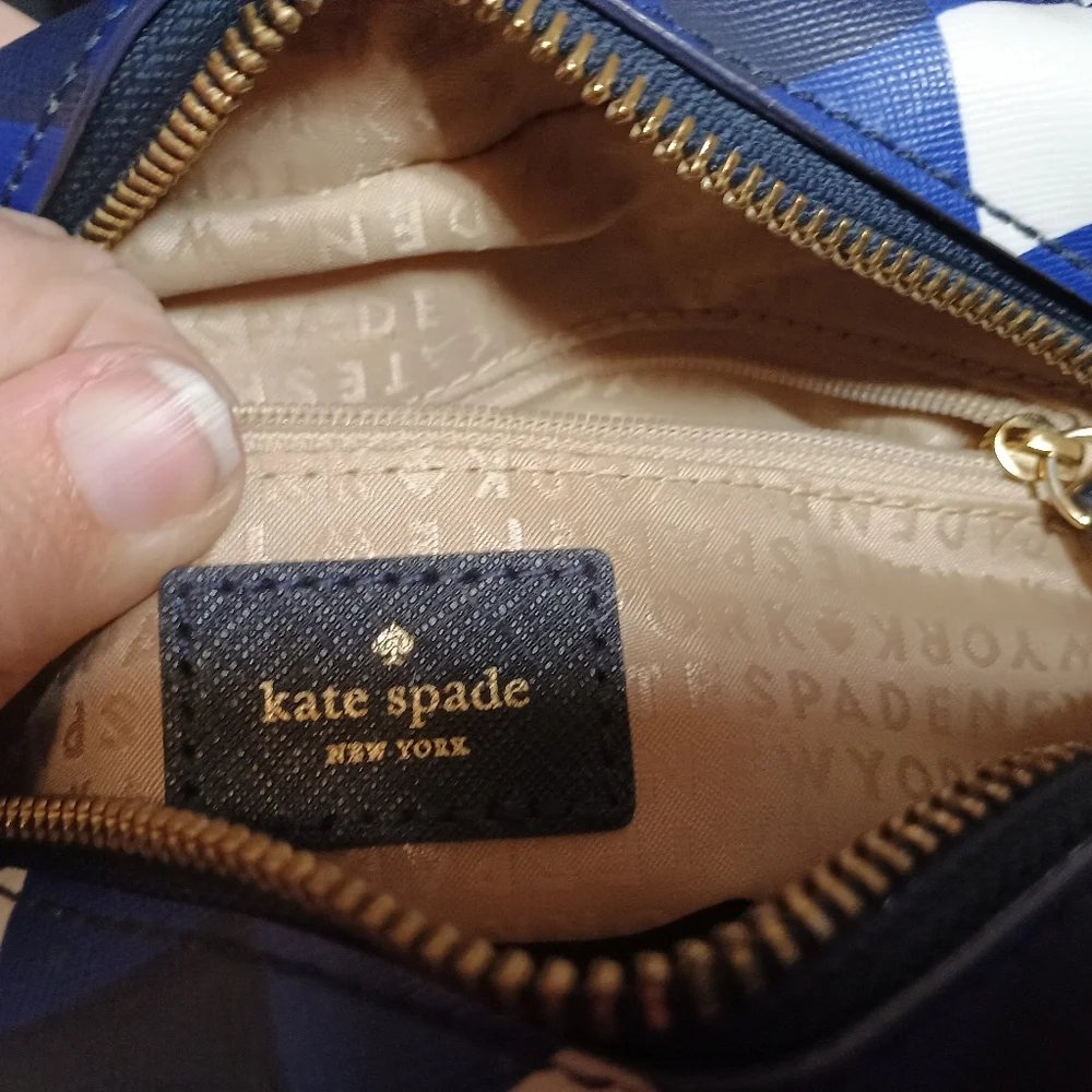 Kate Spade Cammie Newbury Lane Gingham Plaid Print Camera Bag Crossbody